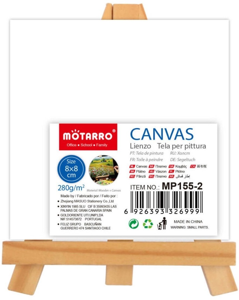 Canvas Mini 280 Gsm 8X8 cm With Woden Easel 8X12 cm