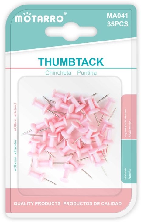 Pin Push  35 Pieces     Pink Pastel
