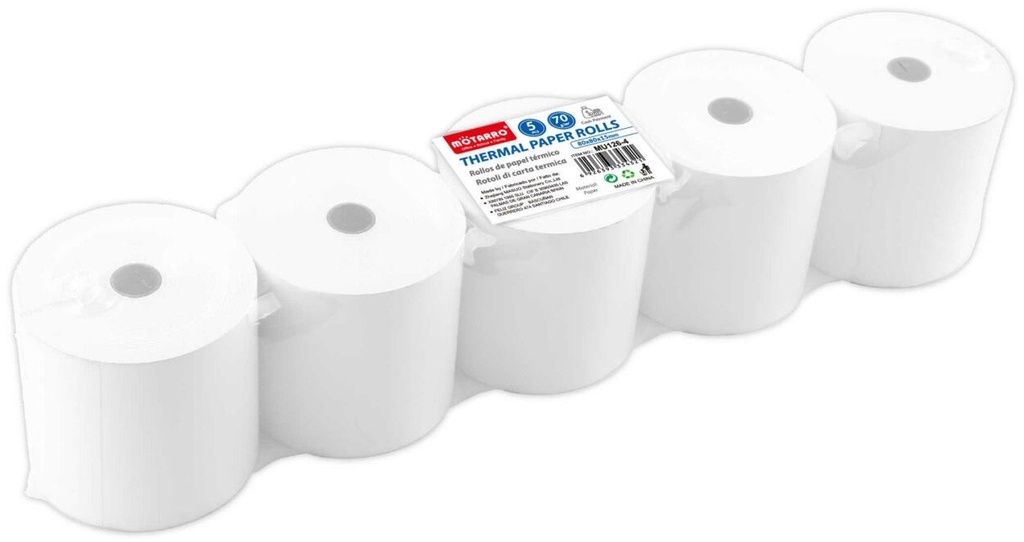 Thermal Paper Roll 70gsm  80x80mm Set of 5 pcs