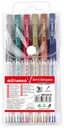 Pen Gel Glitter Cap Off 0.7 mm   MC023-8 Set of 6 Metallic Assorted