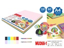 Colored Paper  80Gsm    A4 100 Sheet assorted color    