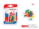 Pin Push  30 Pieces Rounded    Assorted