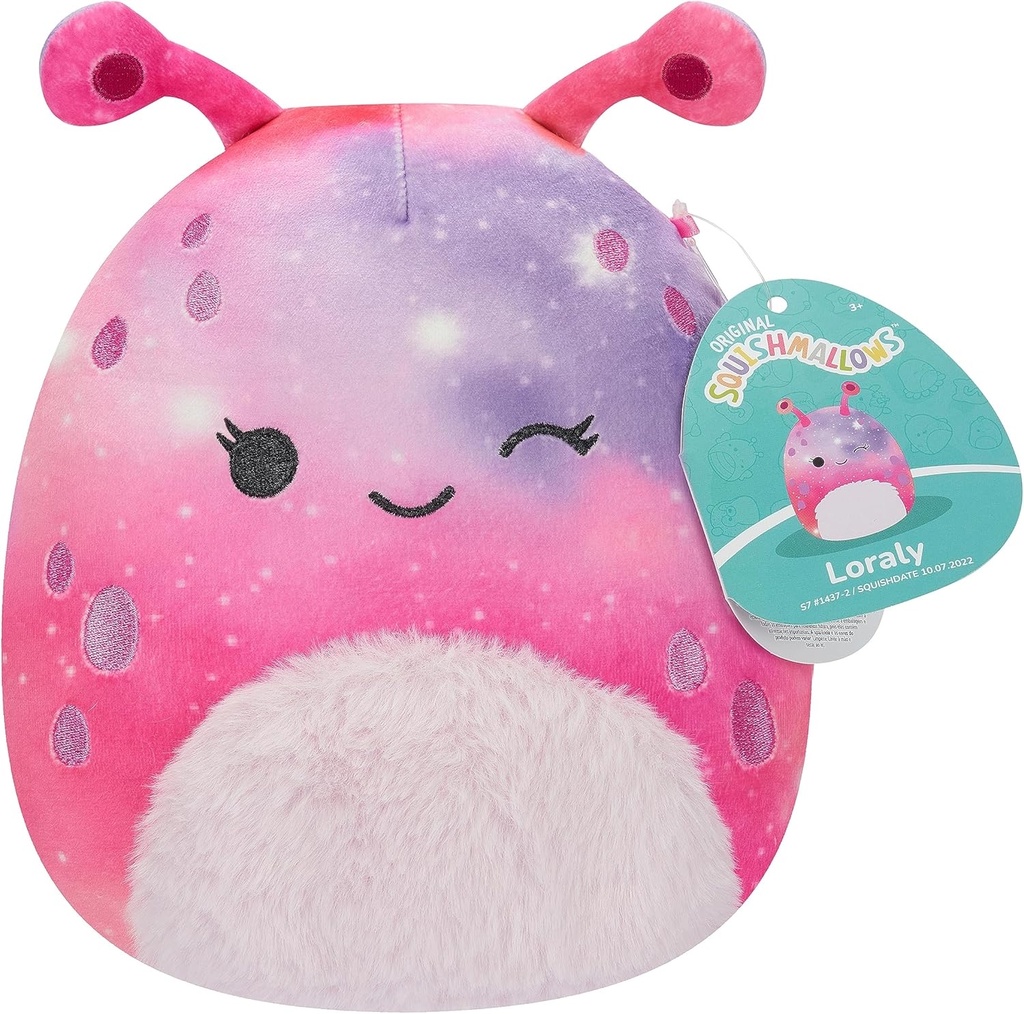 Squishmallows 7.5 " Plush - Loraly - Winking Pink And Purple Alien W/Fuzzy Belly