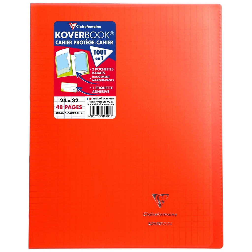 Koverbook, Stapled Transparent Polypro 10 Ass. Colours 24X32Cm 24Sh. Seyès  Delivered In Pos Display Box
