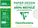 Grained Drawing Paper 100% Recycled Pouch 24X32Cm 12Sh 180G