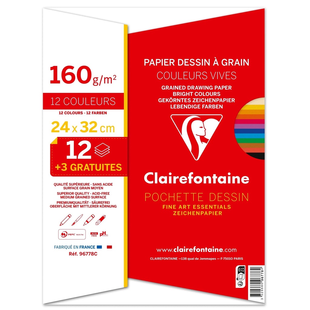 Color Paper 160 24X24 Cm Packet 12Sh+3Sh Bright Colors