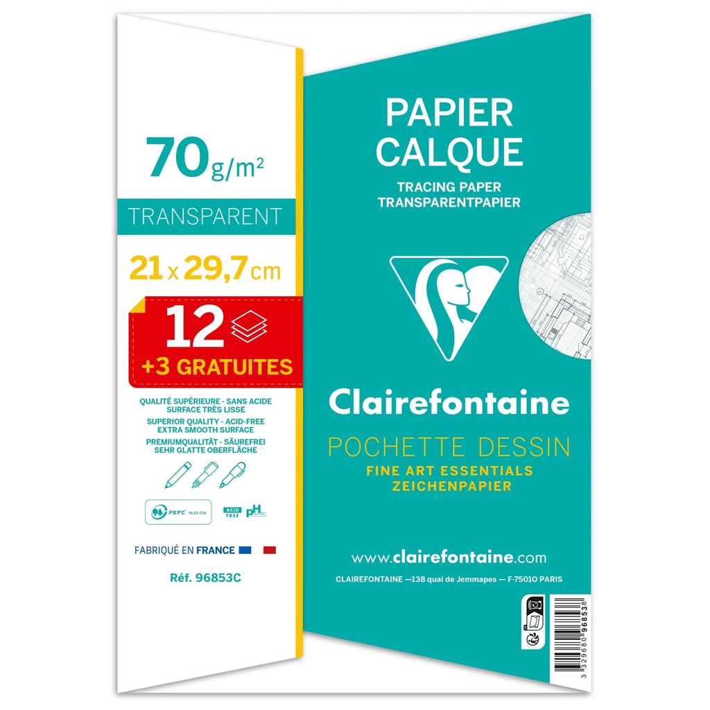 Tracing Paper Pad Of 12 Sh 70Gsm   21X29,7 