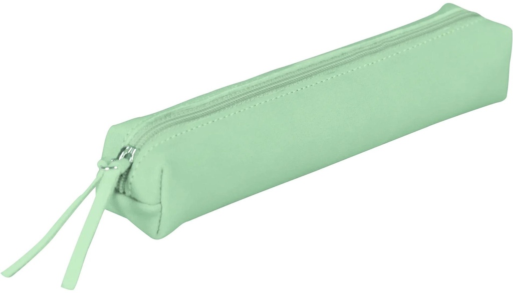 Pencil Case Slim Pouch Leather  19,5X2,5X4 Cm Pistachio Green