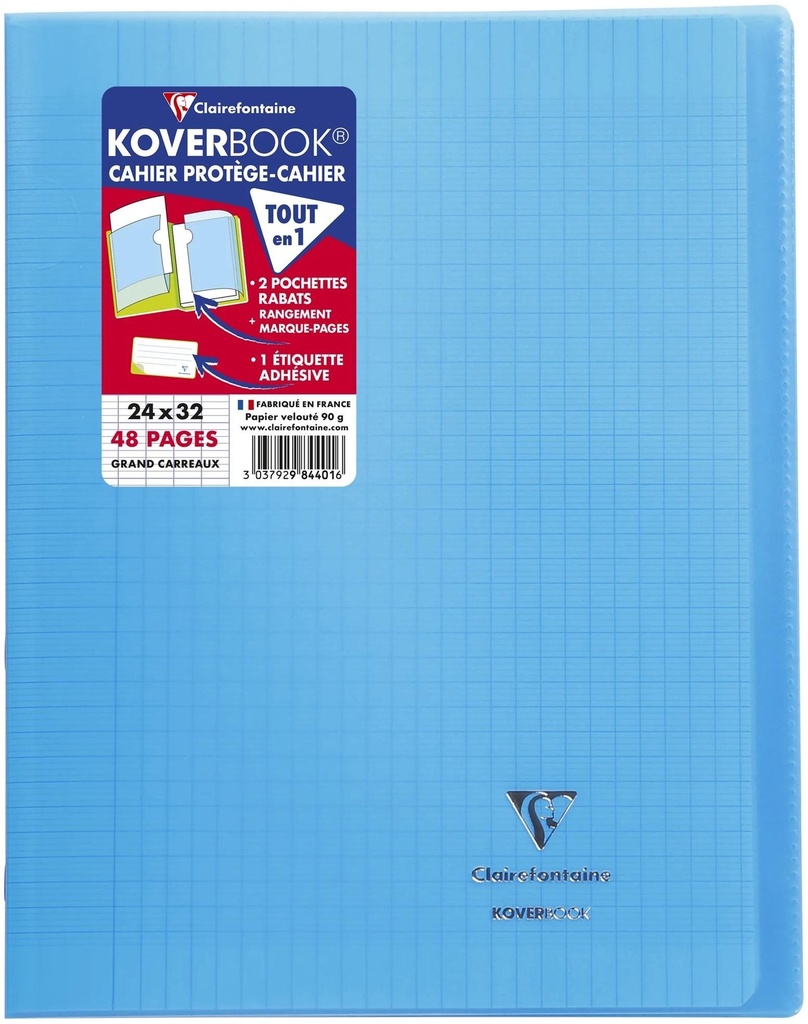 Koverbook, Stapled Transparent Polypro 10 Ass. Colours 24X32Cm 24Sh. Seyès  Delivered In Pos Display Box