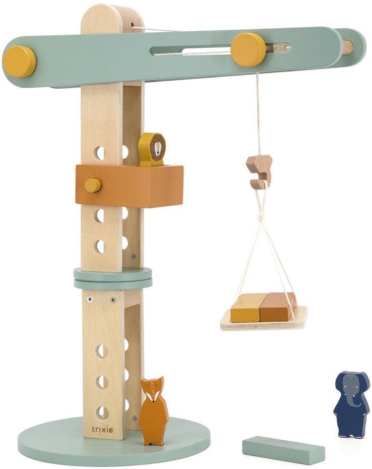 Wooden construction crane