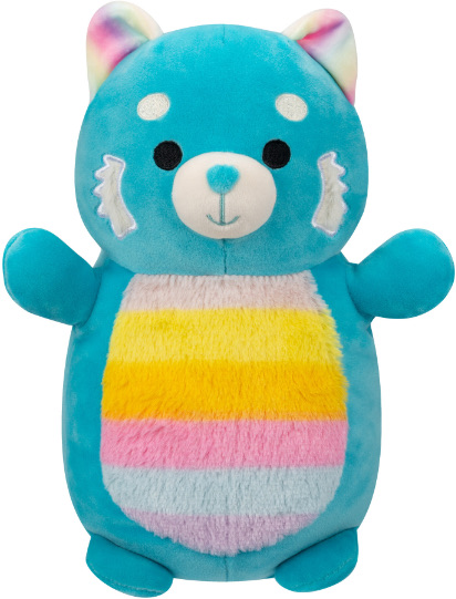 Squishmallows 10" Plush -  Vanessa - Teal Red Panda W/Rainbow Belly - Hugmee