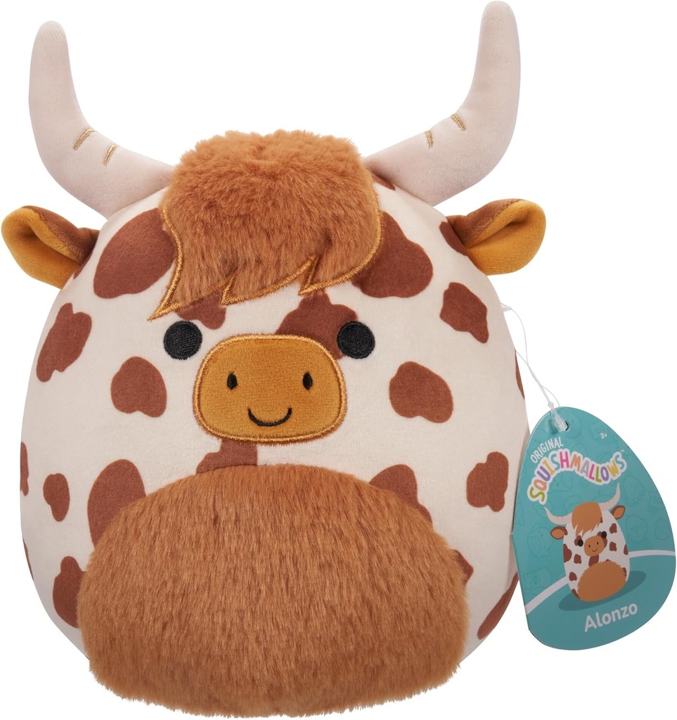 Squishmallows 7.5 " Plush - Alonzo - Brown And White Highland Cow