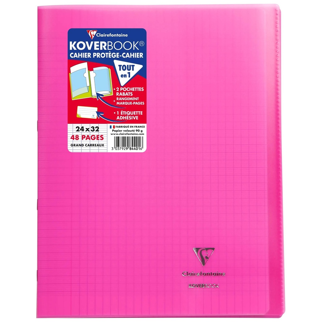 Koverbook, Stapled Transparent Polypro 10 Ass. Colours 24X32Cm 24Sh. Seyès  Delivered In Pos Display Box