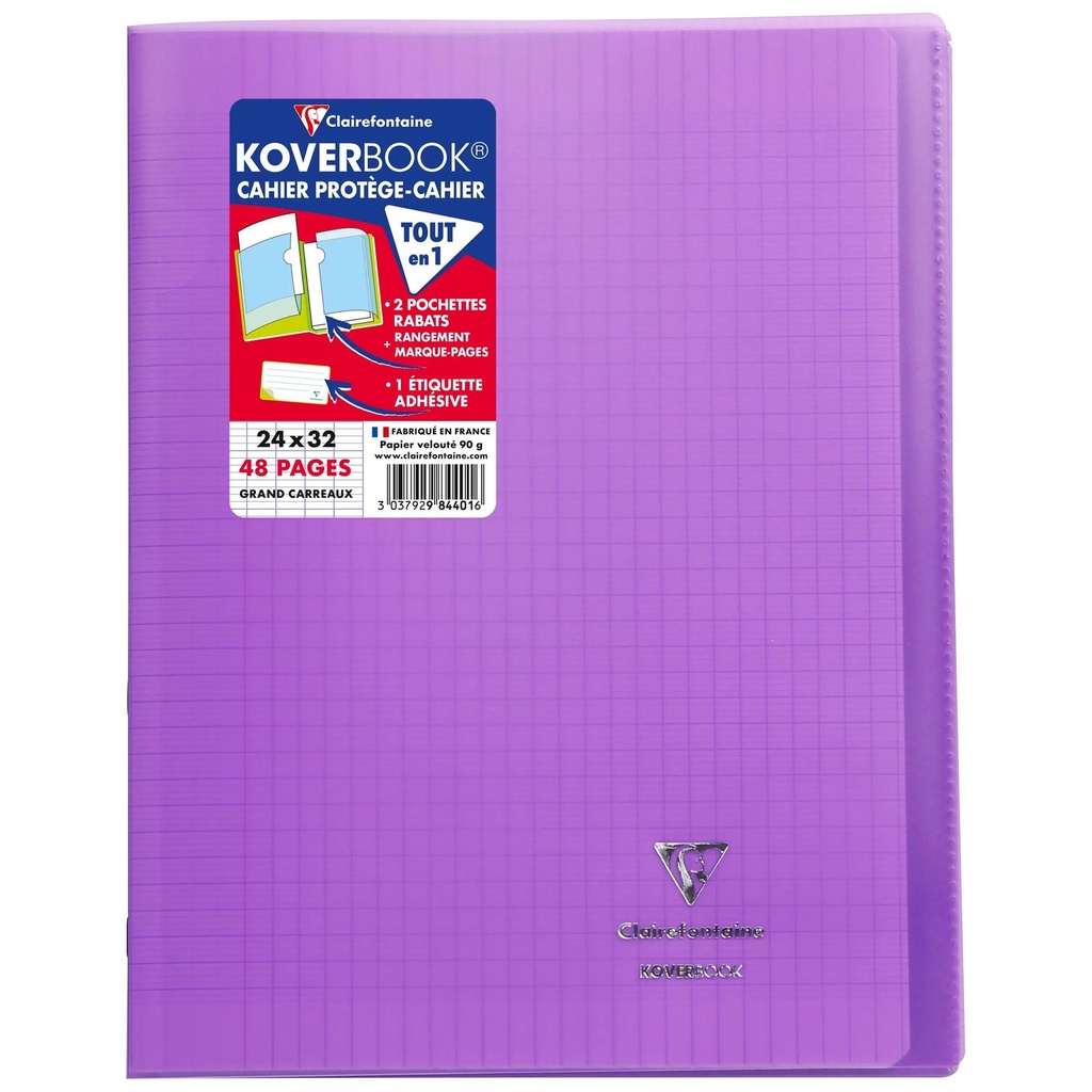 Koverbook, Stapled Transparent Polypro 10 Ass. Colours 24X32Cm 24Sh. Seyès  Delivered In Pos Display Box