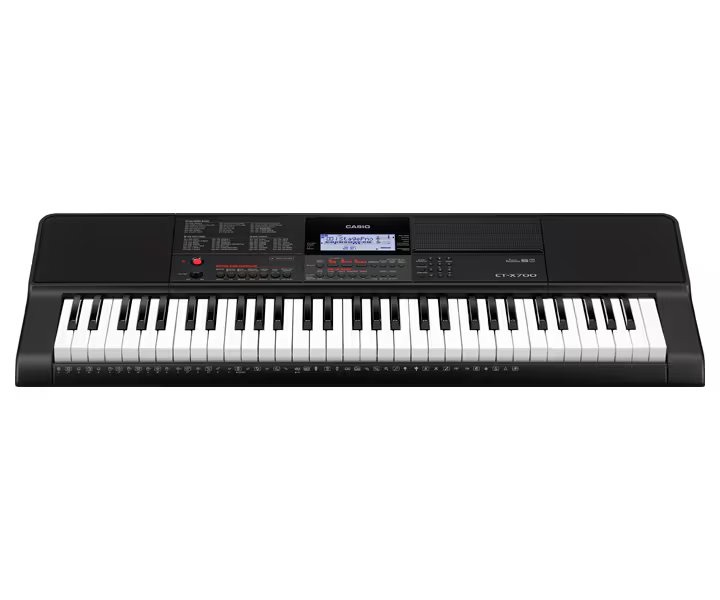Casio Ct-X700 61-Key Touch Sensitive Keyboard + Ade95100 Le Power Adapter, Lcd Display, 600 Tones, 195 Rhythms, 600 High-Quality Aix Sounds/Grand Piano, Usb Midi / 3.5Mm Aux, Black | Ct-X700
