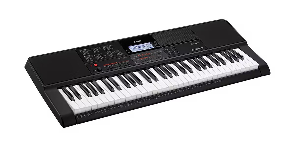 Casio Ct-X700 61-Key Touch Sensitive Keyboard + Ade95100 Le Power Adapter, Lcd Display, 600 Tones, 195 Rhythms, 600 High-Quality Aix Sounds/Grand Piano, Usb Midi / 3.5Mm Aux, Black | Ct-X700