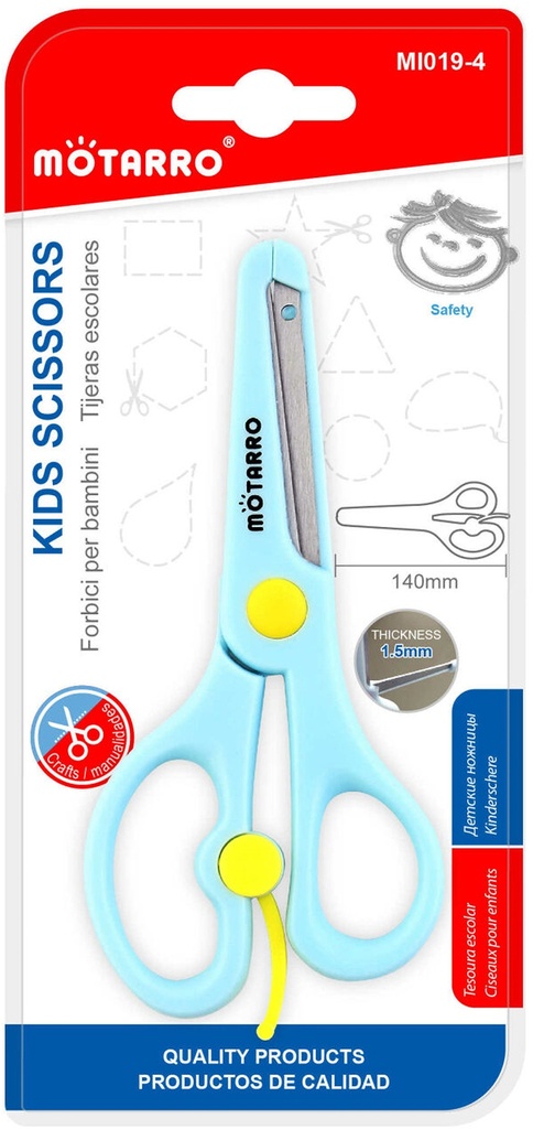 Scissor For Kids with Elastic Assorted Light Blue and Pink Color