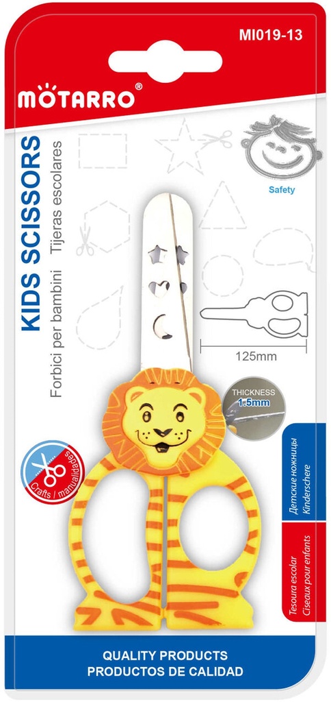 Scissor 12.5 mm For Kids Lions Orange