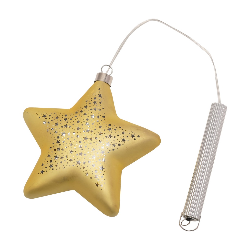 CELESTIAL GOLD STAR LED HANGING LIGHT DECORATION
