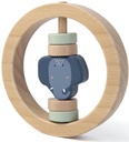 Wooden round rattle - Mrs. Elephant