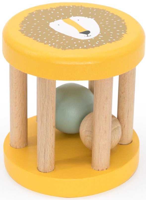 Wooden Rolling Rattle - Mr. Lion