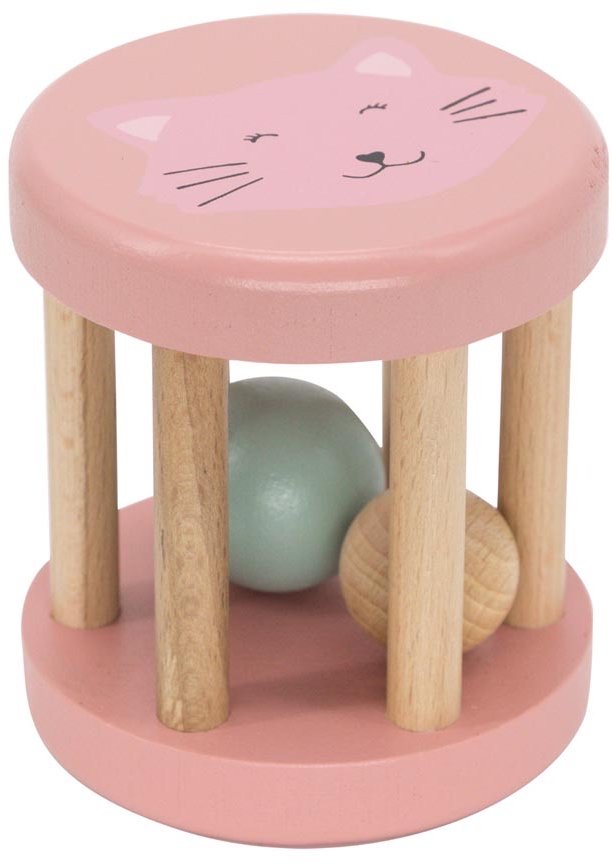 Wooden Rolling Rattle - Mrs. Cat