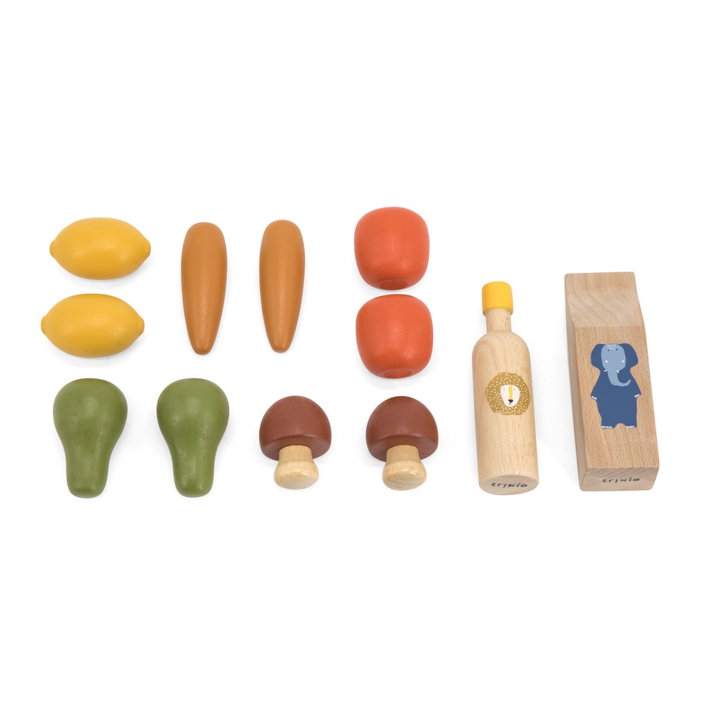 Wooden groceries set