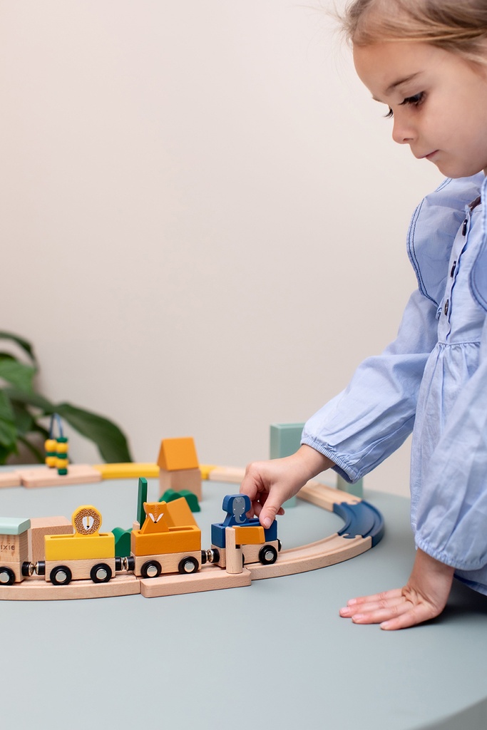 Wooden railway set