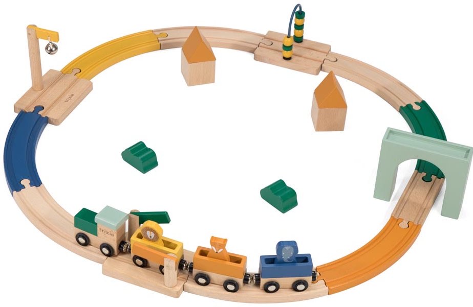 Wooden railway set