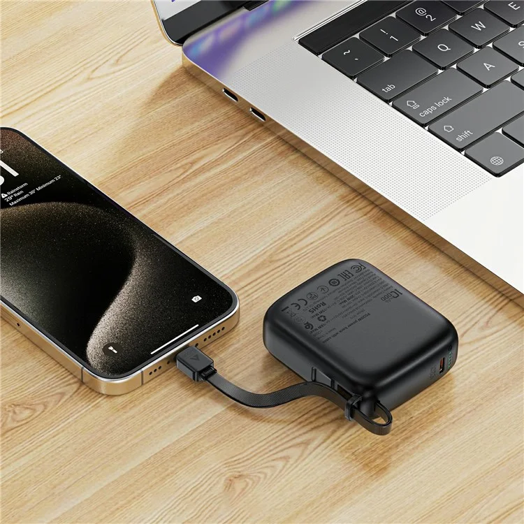 Acefast M15-10000 PD20W power bank with cable 