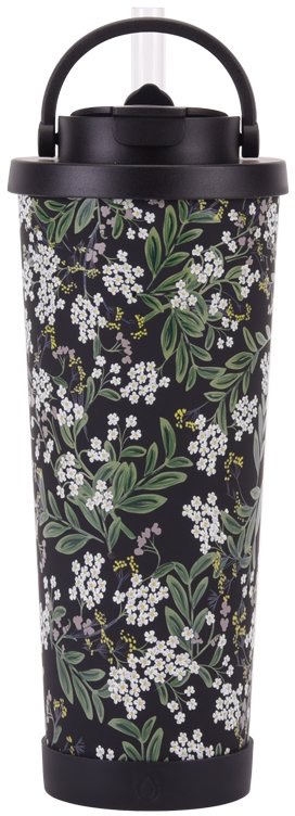 TS Black flowers Tumbler with strow
830ML
