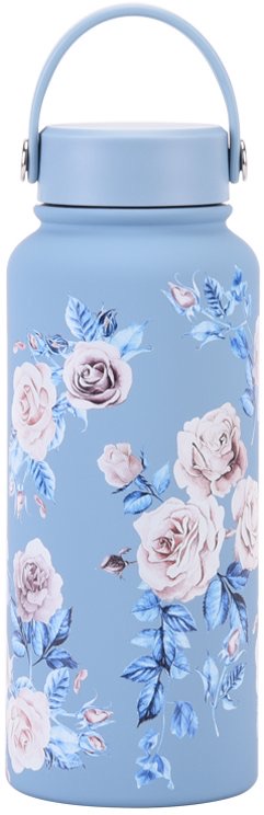 TS Blue rose Wide Mouth Vacuum bottle 
1000ML