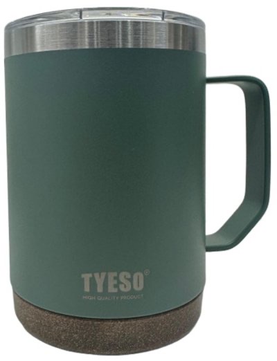 Tyeso Coffee Mug With Wood Grain Base 530Ml Green
