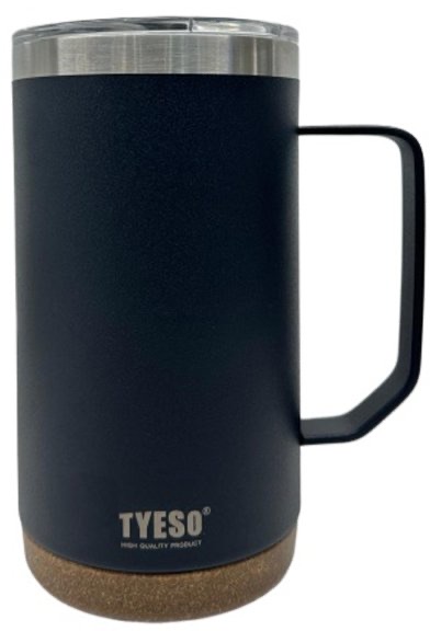 Tyeso Coffee Mug With Wood Grain Base 710Ml Black