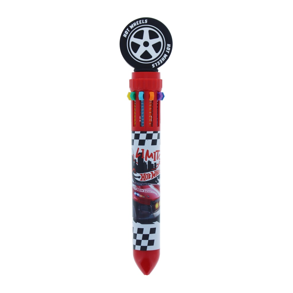 10 Colour Pen  With Wheel Sphere Mi Spinning Topper