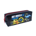 Black Pu Pencil Case With Red Zip And Trim