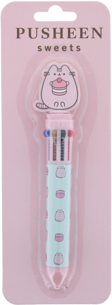 10 Colour Pen With Pusheen Topper