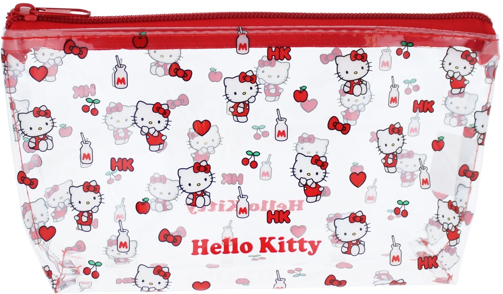 Clear Pvc Pencil Case With Red Zip Closure