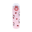 Plastic Water Bottle With Flip Style Lid With Straw Inside