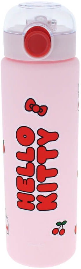 Plastic Water Bottle With Flip Style Lid With Straw Inside