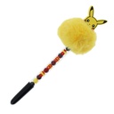 Pom Pom Pen Filled With Yellow And Black Beads
