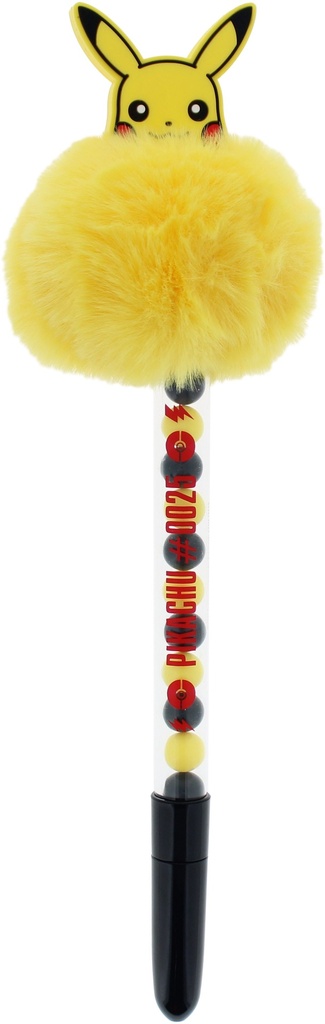 Pom Pom Pen Filled With Yellow And Black Beads