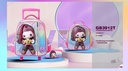 Trolly Backpack 3D Girl 17" With Lunch Bag & Pencil Case GB3908T