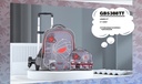 Trolly 3 Wheels Backpack Multi Comp Spider Web 17"" & L.Bag, P.Case Set