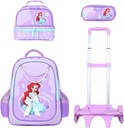 Trolly 3 Wheels Backpack Multi Comp Sea Princess 17"" & L.Bag, P.Case Set