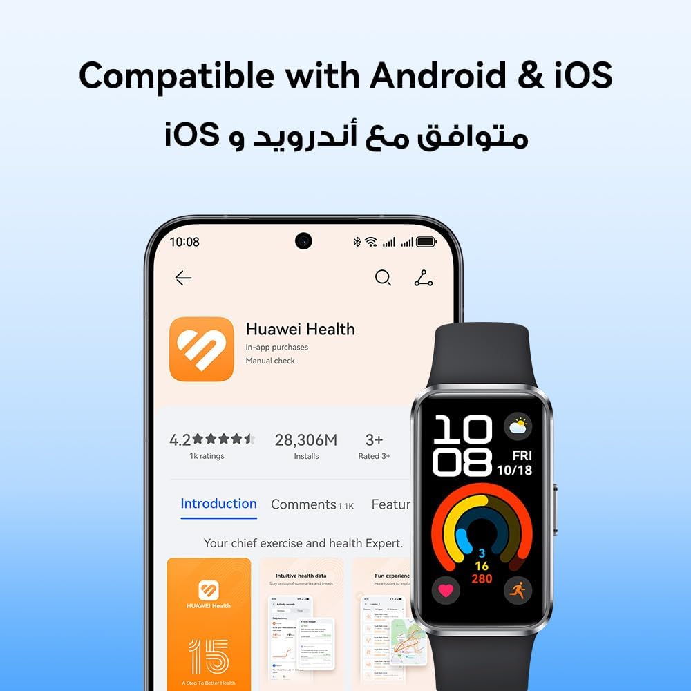 Huawei Band 10 Black - Black Fluoroelastomer Strap