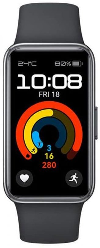 Huawei Band 10 Matte Black - Black Fluoroelastomer Strap