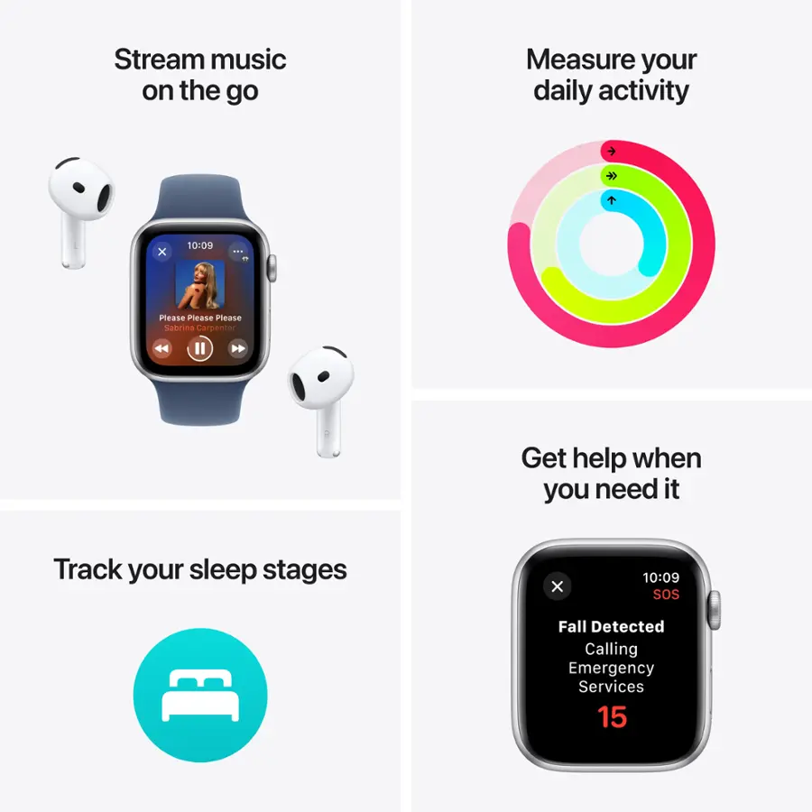Apple Watch SE GPS 40mm Midnight Aluminium Case with  Midnight Sport Band - M/L  
