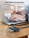 Ugreen 4-In-1 Usb 3.0 Data Hub 1 Meter Cable (Black)