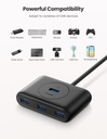 Ugreen 4-In-1 Usb 3.0 Data Hub 1 Meter Cable (Black)